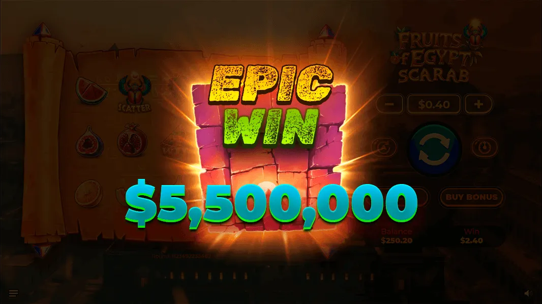 Fruits of Egypt Scarab gameplay screenshot 2